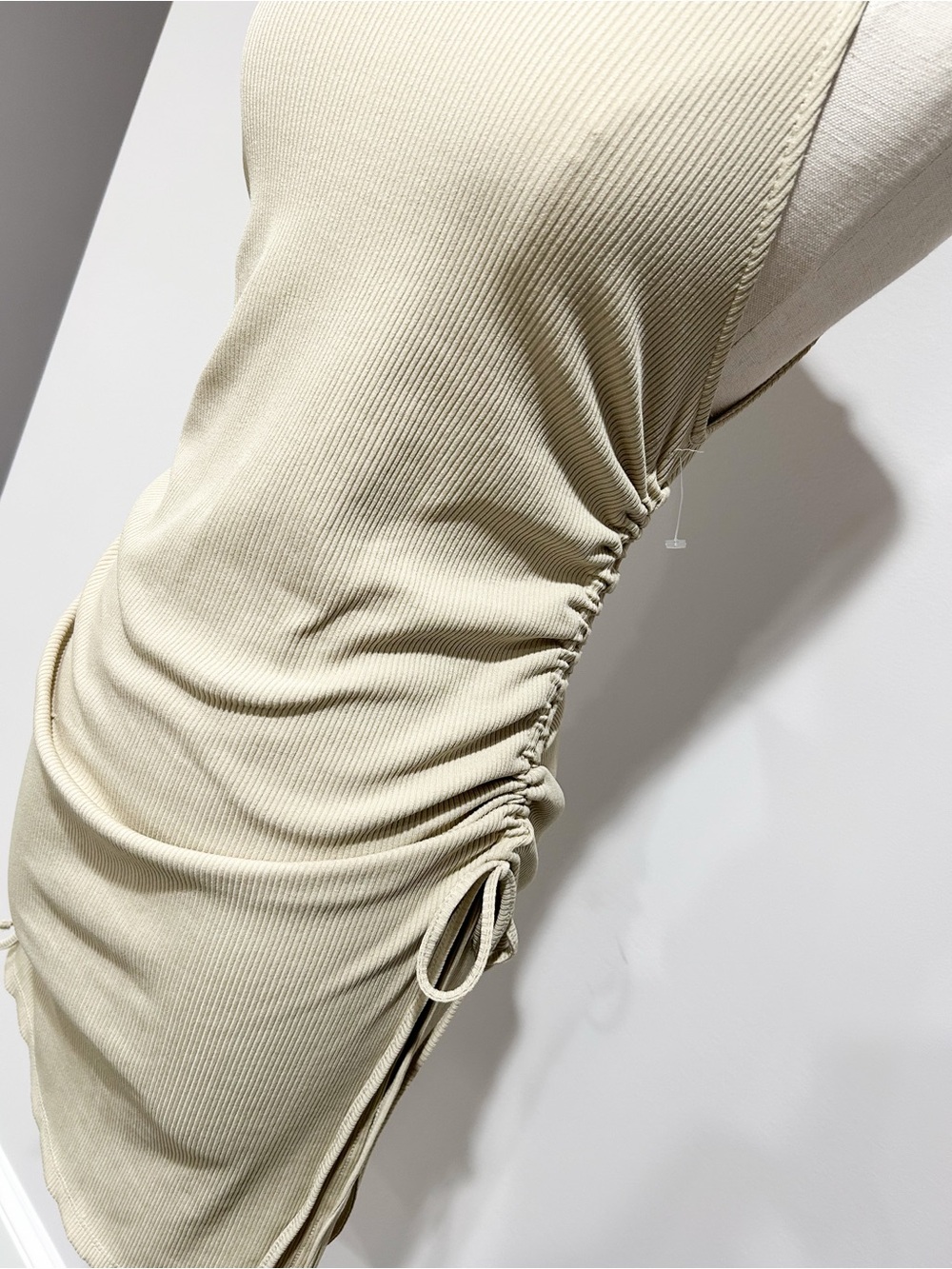 Zara Cream Ribbed Racerback Mini Dress - Picture 3 of 8